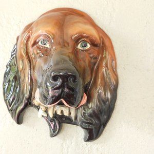 BIG Antique Vintage BESWICK Figural Dog Double String Holder Nose Dispenser RARE